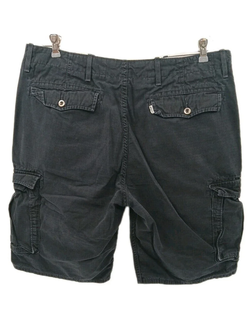 Levi's Cargo Shorts Mens 36 Black Canvas Utility Pockets Casual Outdoor Work